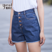 娅丽达毛边牛仔短裤女夏薄2018新款韩版宽松阔腿裤女大码四分裤潮图片