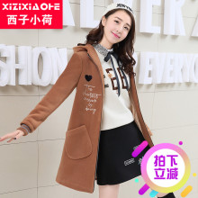 西子小荷毛呢外套女中长款韩版2018新款修身学生秋冬款呢子外套女图片