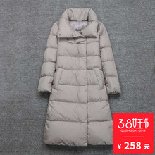 黛雪绒轻羽绒服女中长款加厚韩版大码女装修身显瘦立领风衣胖MM图片