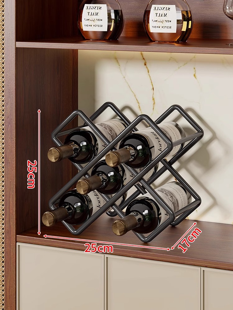 红酒架摆件轻奢高档葡萄酒架红酒格子架菱形格家用酒瓶置物架收纳
