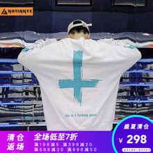 春季薄款 倒十字刷漆印花串标织带男女圆领卫衣VICCC A神不在纽约