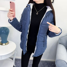 冬季新款棉衣女短款轻薄小棉袄休闲加绒加厚棉服女装仿羊羔毛外套图片