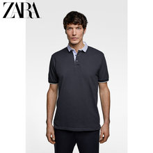 男装 拼接领短袖 POLO 新款 马球 ZARA 08373401401