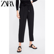 女装 ZARA新款 休闲裤 弹力腰身宽松直筒长裤 09929033800