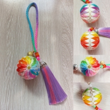 传统手工艺品精美礼品 带教程 16色彩虹手鞠球DIY材料包成品 手作
