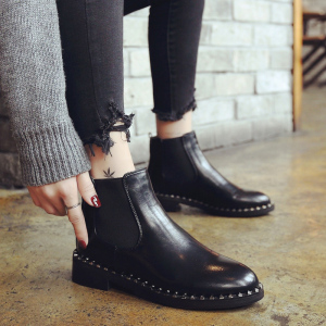 单靴切尔西百搭马丁靴女英伦风