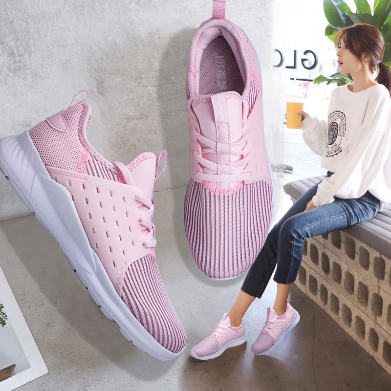 361 women's shoes, sports shoes, 2019 winter new 361 degree brand genuine cherry blossom powder casual shoes, running shoes, women