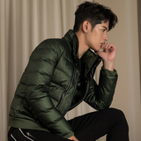 HIM uomo/汉崇男士简约时尚羽绒夹克男装休闲立领外套青年上衣