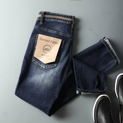 捌零折扣国内撤柜处理牛仔裤秋冬磨毛厚款蓝色牛仔长裤子男裤
