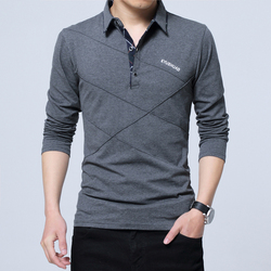 春季薄款长袖t恤男翻领加肥加大码秋衣打底衫男青年小衫纯棉上衣