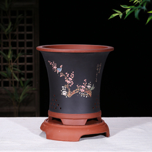 免邮 特价 精品紫砂花盆盆景盆栽绿植室内桌面圆形古典特大号兰花盆