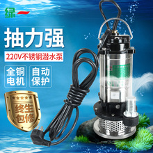 绿一家用不锈钢潜水泵污水泵高扬程自吸泵220V农用抽水泵抽水机