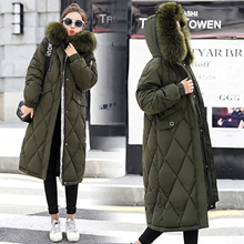 2018秋冬季中长新款韩版反季羽绒夹棉袄衣服女装过膝加厚宽松外套图片