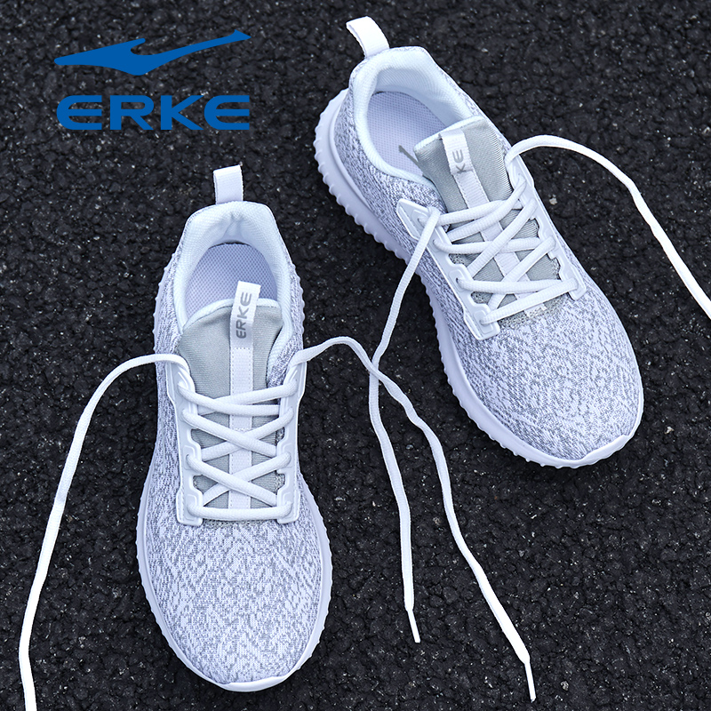 ERKE Men's Shoes 2019 Winter New Breathable Mesh Sneakers Men's New Shoes Black Casual Running Shoes