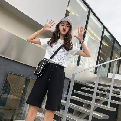 五分裤女夏宽松加肥卫裤韩版大码短裤休闲薄款女式胖妹妹运动裤子