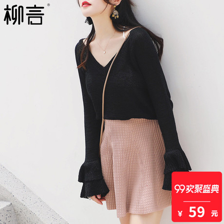 2018新款女装初秋套头韩版毛衣秋季针织衫女长袖秋早秋上衣慵懒潮商品大图