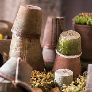 掬涵自然生长青苔红陶花盆经典素朴日式风格种植器皿杂货花园