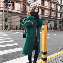 毛呢外套女中长款2018秋冬季新款女装韩版宽松显瘦流行毛呢大衣女图片