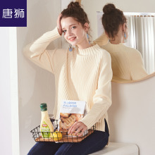 唐狮旗舰店女毛衣2018新款秋冬季套头半高领韩版宽松原宿chin图片
