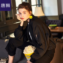 唐狮旗舰店2018秋装新款外套女韩版字母棒球领短休闲学生夹克图片