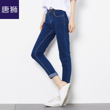 唐狮旗舰店高腰牛仔裤女春秋2018新款韩版显瘦长裤紧身小脚裤图片