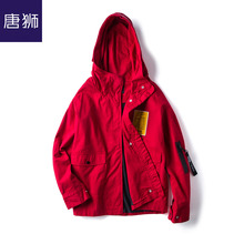 唐狮旗舰店2018秋新款外套女韩版宽松印花棉质连帽夹克休闲潮图片