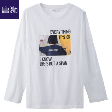 唐狮旗舰店2018秋装新款T恤女长袖T恤打底衫休闲圆领学生休闲图片