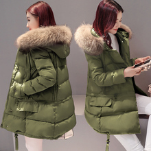 反季棉服女清仓正品中长款韩版潮冬季女装品牌特价大毛领加厚外套图片