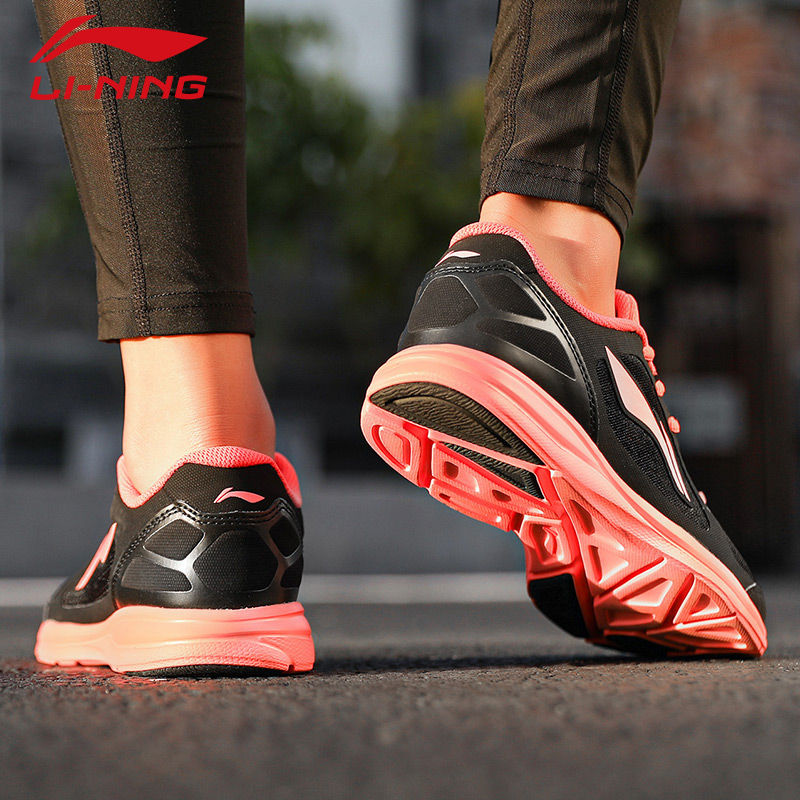 Li Ning Women's Running Shoes 2019 Summer New Running Shoes Autumn Black Broken Size Lightweight Fitness Shoes Sports Shoes