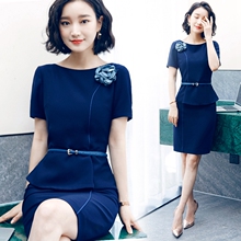 美容院工作装女珠宝店销售工作服前台夏天行政短袖正装职业女装夏图片