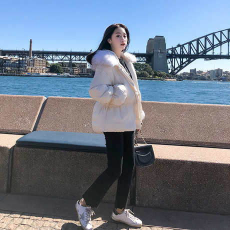 白色反季棉服女装2018新款加厚小棉袄ins面包服短款棉衣冬天外套商品大图
