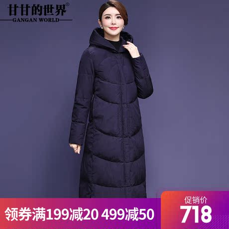 【90%白鸭绒】面包服过膝长款羽绒服女冬季新款甘甘的世界新款暖商品大图