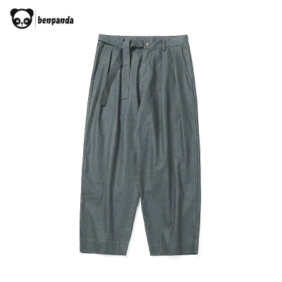 benpanda/熊猫本夏季男装腰系带哈伦裤休闲男九分潮宽松薄款裤子