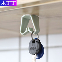 木丁丁吸顶挂钩粘钩书桌下免钉强吊钩厨房浴室力挂钥匙承橱柜下重