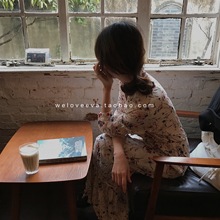 优雅感满分碎花褶皱修身 连衣裙 weloveeva韩国代购