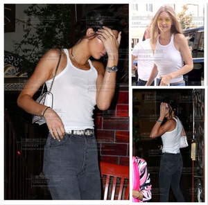 kendallJennerGIGI等明星同款RE/DONE弹力罗纹背心美国制造