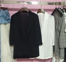MODA19夏季新款 西服外套女319208536 轻薄面料翻领七分袖 WWE VERO