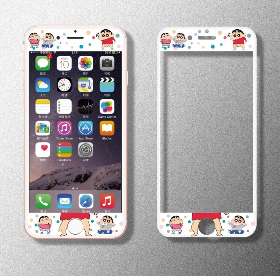 6plus 全屏覆盖软边 6SP 卡通浮雕钢化玻璃防爆彩膜苹果 iphone6s 松羚 6plus 全屏覆盖软边 6SP 卡通浮雕钢化玻璃防爆彩膜苹果 iphone6s 松羚