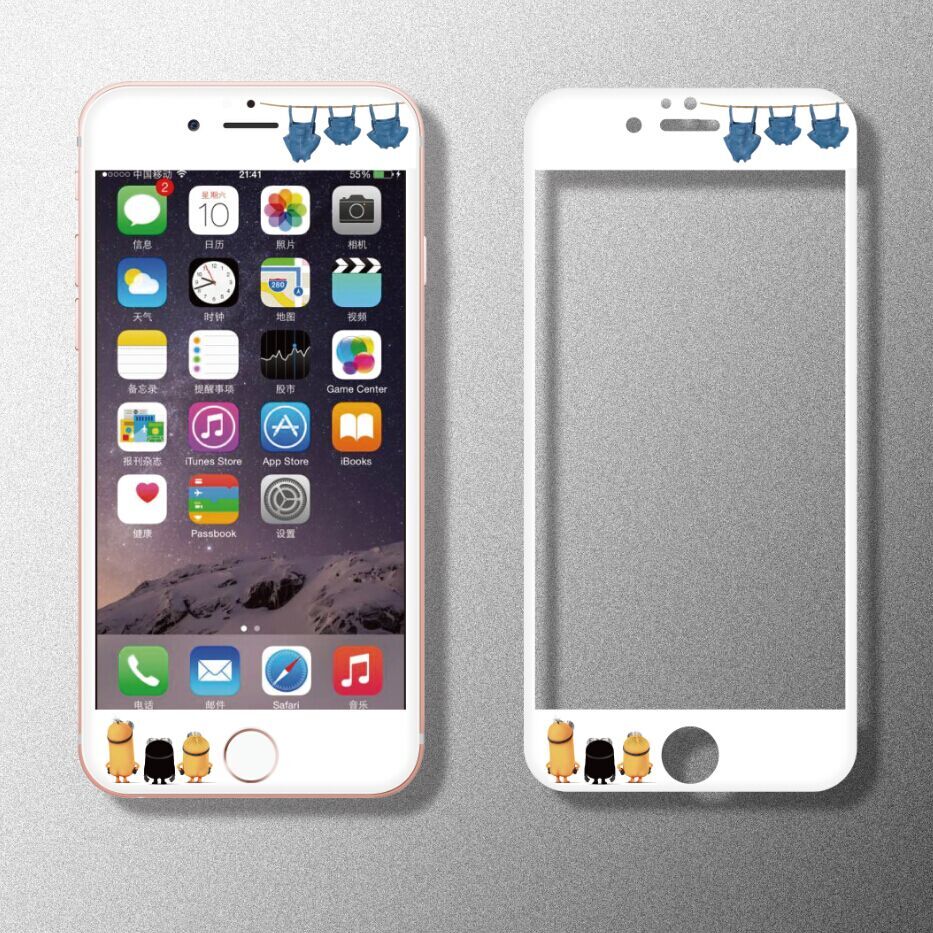 6plus 全屏覆盖软边 6SP 卡通浮雕钢化玻璃防爆彩膜苹果 iphone6s 松羚 6plus 全屏覆盖软边 6SP 卡通浮雕钢化玻璃防爆彩膜苹果 iphone6s 松羚