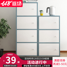 简易书架简约落地收纳置物架经济型储物柜自由组合书柜桌上小架子