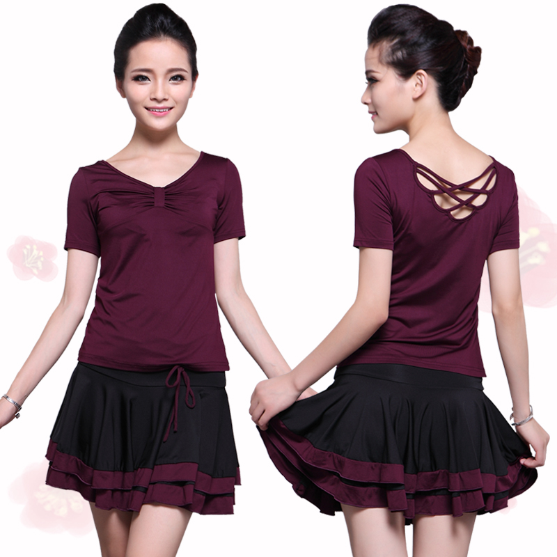 2018夏季广场舞服装新款短袖裙子套装拉丁舞