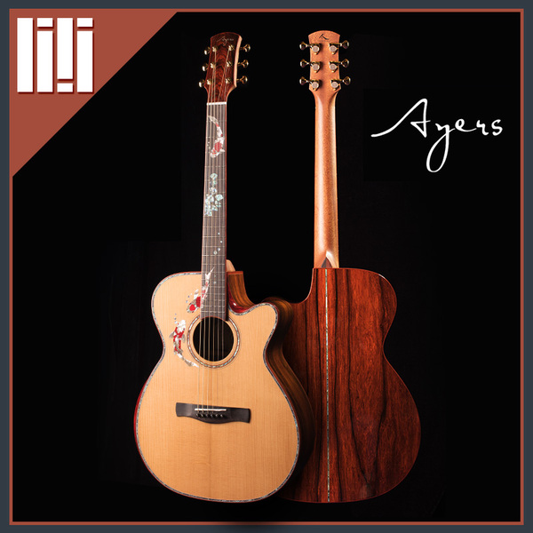 热销吉他_ 锦鲤 全单民谣木吉他 吉他平方 越南