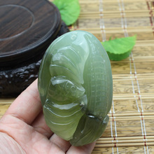 岫玉原石 玉裸石手把件 玉石把玩件 绿色 天然岫岩玉手玩件