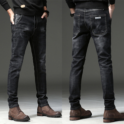 春秋款牛仔裤男士韩版潮流弹力百搭休闲修身小脚裤春季直筒长裤子