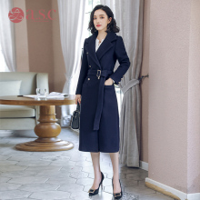 艾尚臣职业装OL大衣女2018新款时尚韩版风衣加厚毛呢外套女工作服图片