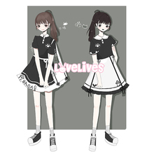 森女上衣姐妹半身短裙套装 笨蛋猫软妹猫咪闺蜜装 Lovelives原创