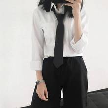 衬衫 领带加绒软妹少女长袖 日系衬衣学生制服酷酷学院风百搭大码