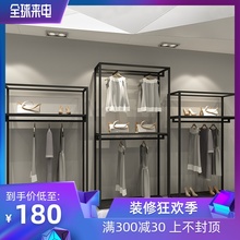 店货架铁艺陈列架复古挂衣服架子 店展示架上墙男女装 服装 力洲