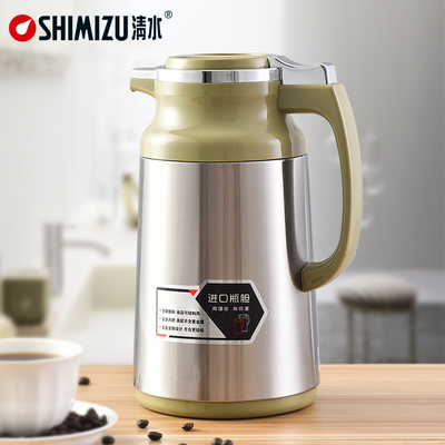 清水保温壶热水瓶加厚玻璃内胆大容量不锈钢外壳家用学生宿舍暖瓶