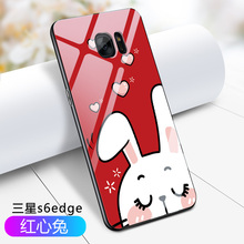 三星s6edge手机壳送钢化膜galaxy盖乐世s6ed保护套g9250玻璃镜面eage全包硅胶防摔s6e可爱男女潮6ege创意个性